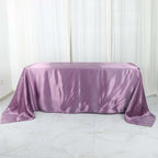 Satin Rectangular 90"x132" Tablecloth Violet Amethyst - Seamless Table Cover - Bell Racket Store
