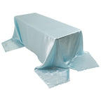 Satin Rectangular 90"x156" Tablecloth Light Blue - Seamless Table Cover - Bell Racket Store