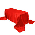 Satin Rectangular 90"x156" Tablecloth Red - Seamless Table Cover
