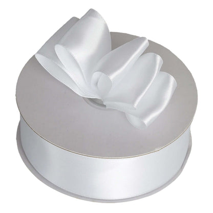 50 Yards 1.5" White Single Face Decorative Satin Ribbon