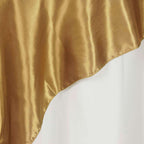 Satin 72"x72" Table Overlay Square Tablecloth Gold - Smooth Finish for Luxurious Events