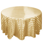 Satin Striped 120" Round Tablecloth Champagne - Silky Smooth Seamless Table Cover - Bell Racket Store