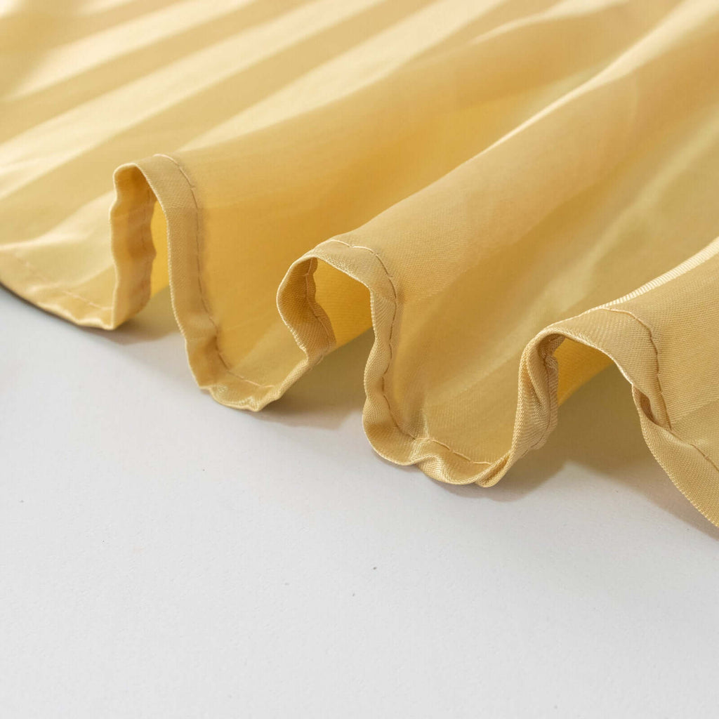 Satin Striped 120" Round Tablecloth Champagne - Silky Smooth Seamless Table Cover - Bell Racket Store