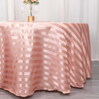 Satin Striped 120" Round Tablecloth Dusty Rose - Silky Smooth Seamless Table Cover - Bell Racket Store