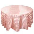 Satin Striped 120" Round Tablecloth Dusty Rose - Silky Smooth Seamless Table Cover - Bell Racket Store