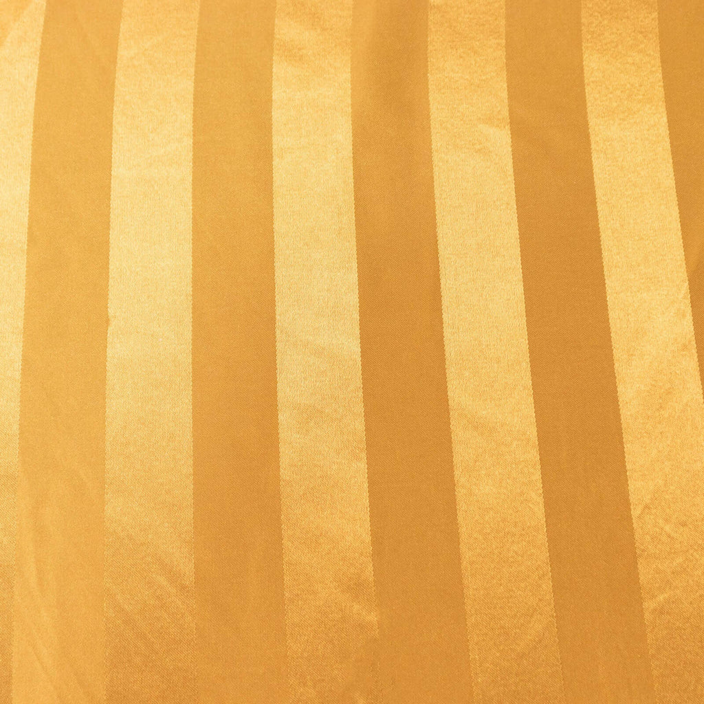 Satin Striped 120" Round Tablecloth Gold - Silky Smooth Seamless Wedding Decor - Bell Racket Store