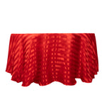 Satin Striped 120" Round Tablecloth Red - Silky Smooth Seamless Table Cover - Bell Racket Store