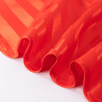 Satin Striped 120" Round Tablecloth Red - Silky Smooth Seamless Table Cover - Bell Racket Store
