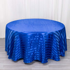 Satin Striped 120" Round Tablecloth Royal Blue - Silky Smooth Seamless Table Cover - Bell Racket Store