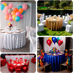 Satin Striped 120" Round Tablecloth White - Silky Smooth Seamless Wedding Decor - Bell Racket Store