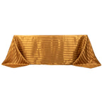 Satin Striped 90"x132" Rectangular Tablecloth Gold - Seamless Silky Smooth Table Cover - Bell Racket Store