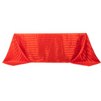 Satin Striped 90"x132" Rectangular Tablecloth Red - Seamless Silky Smooth Table Cover - Bell Racket Store