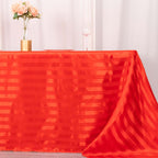 Satin Striped 90"x132" Rectangular Tablecloth Red - Seamless Silky Smooth Table Cover - Bell Racket Store