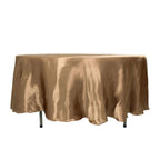 Satin 108" Round Tablecloth Taupe - Smooth and Lustrous Table Cover