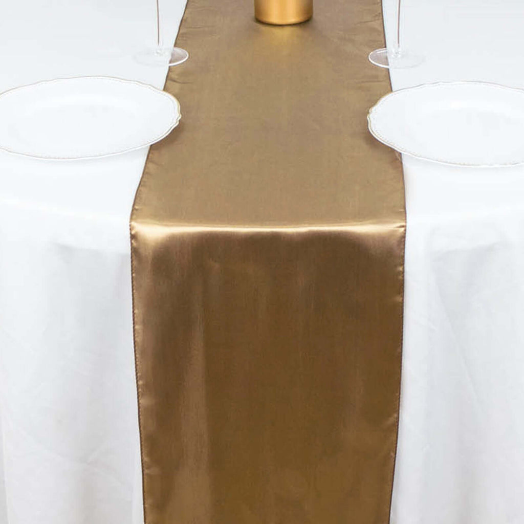 Satin 12"x108" Table Runner Taupe - Stylish Table Linen