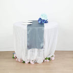 Satin 12"x108" Table Runner Dusty Blue - Stylish Table Linen