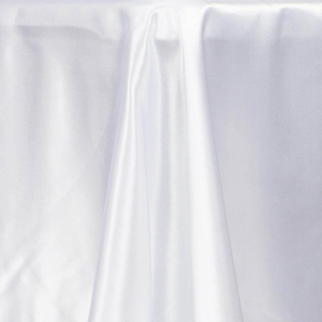 Satin Rectangular 72"x120" Tablecloth White - Smooth & Easy to Maintain Table Cover For Classy Weddings & Events