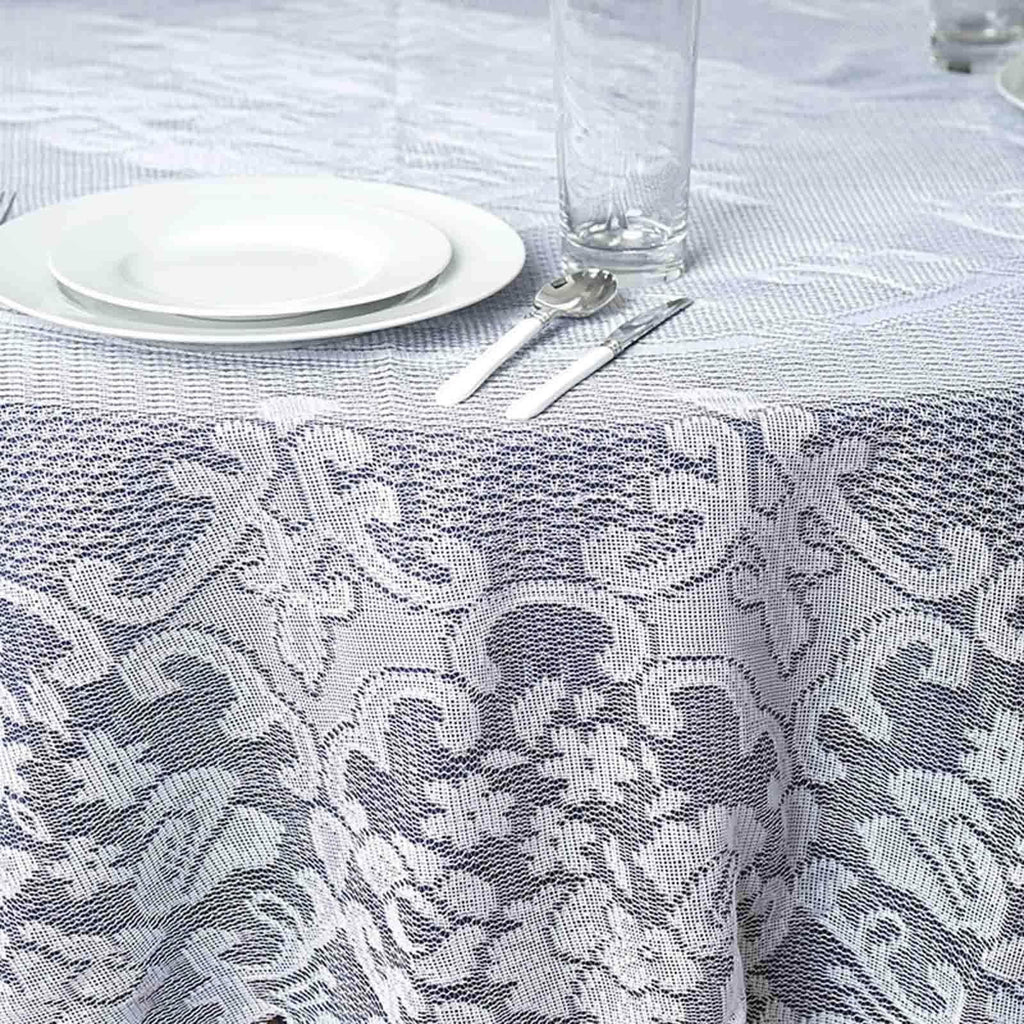 Lace 70" Round Tablecloth White - Premium Design for Intimate Table Settings