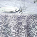 Lace 70" Round Tablecloth White - Premium Design for Intimate Table Settings