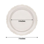 12-Pack Plastic 7" Round Salad Plates Clear with Gold Glitters & Floral Edge