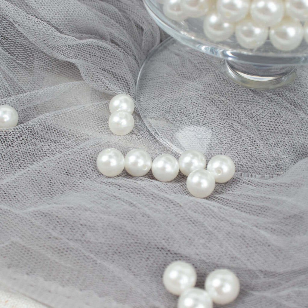 1000-Pack Faux Craft Pearl Beads White - Smooth Beads with Holes for Vase Filler Jewelry Making Bridal Accessories & Event Decor 10mm