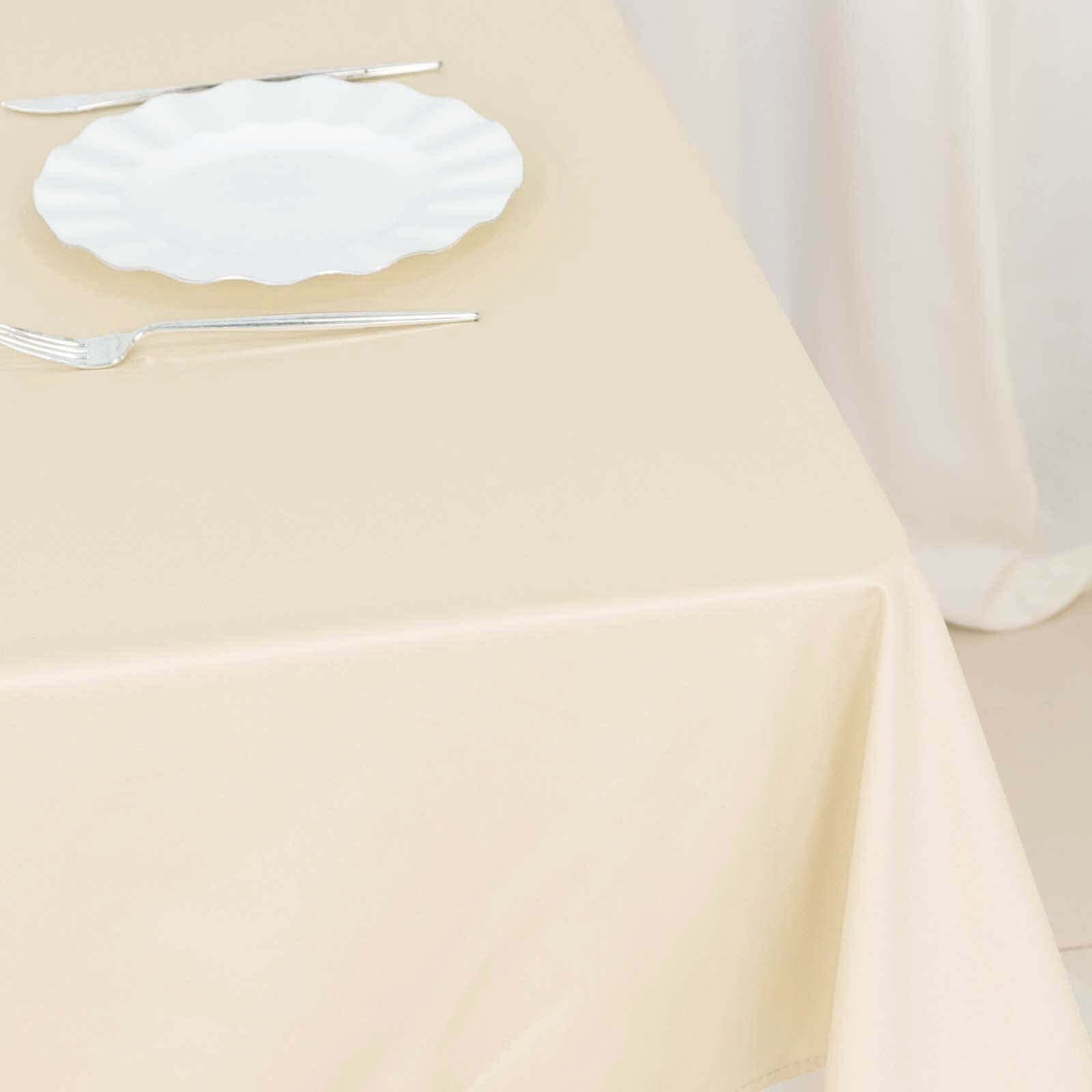 Scuba 54"x54" Table Overlay Square Tablecloth Beige - Wrinkle Free & Stain Resistant Table Cover - Bell Racket Store