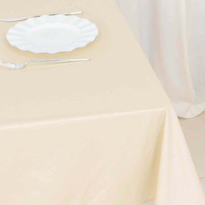Scuba 54"x54" Table Overlay Square Tablecloth Beige - Wrinkle Free & Stain Resistant Table Cover - Bell Racket Store