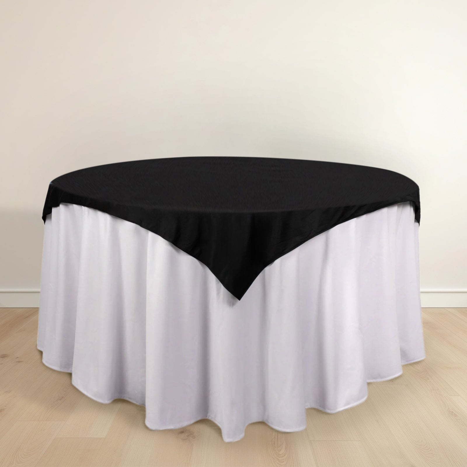 Scuba 54"x54" Table Overlay Square Tablecloth Black - Wrinkle Free & Stain Resistant Table Cover - Bell Racket Store