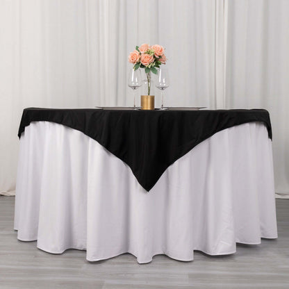 Scuba 54"x54" Table Overlay Square Tablecloth Black - Wrinkle Free & Stain Resistant Table Cover - Bell Racket Store