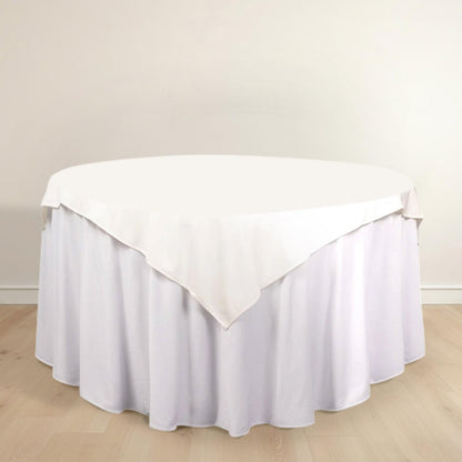 Scuba 54"x54" Table Overlay Square Tablecloth Ivory - Wrinkle Free & Stain Resistant Table Cover - Bell Racket Store