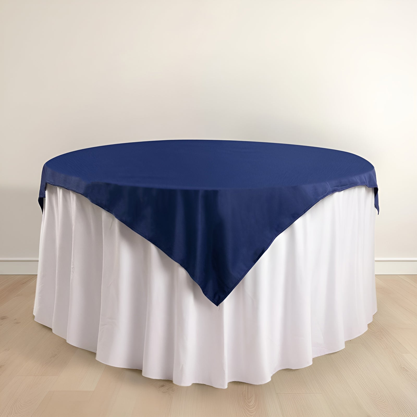 Scuba 54"x54" Table Overlay Square Tablecloth Navy Blue - Wrinkle Free & Stain Resistant Table Cover - Bell Racket Store