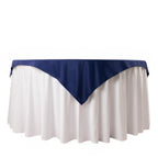 Scuba 54"x54" Table Overlay Square Tablecloth Navy Blue - Wrinkle Free & Stain Resistant Table Cover - Bell Racket Store