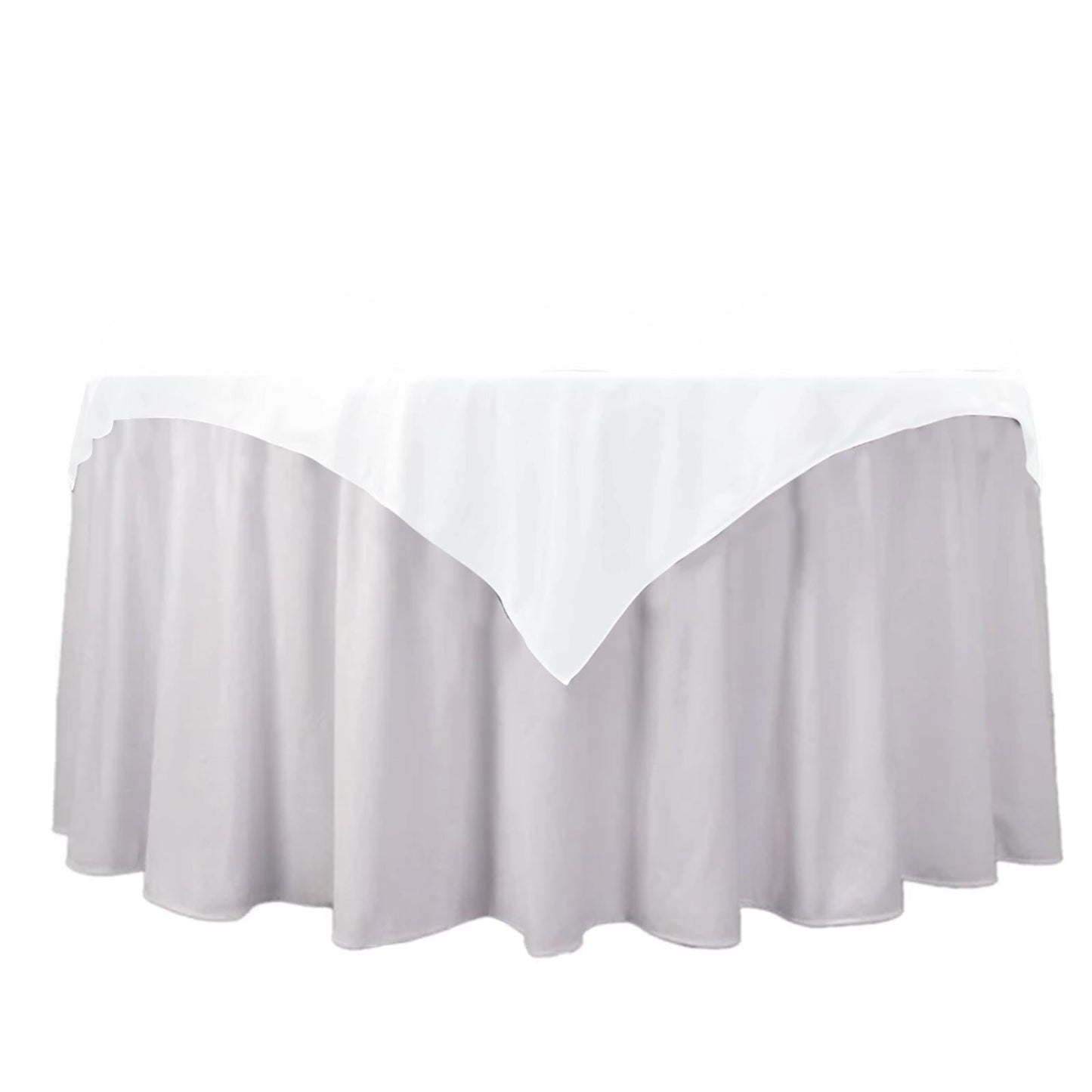 Scuba 54"x54" Table Overlay Square Tablecloth White - Wrinkle Free & Stain Resistant Table Cover - Bell Racket Store