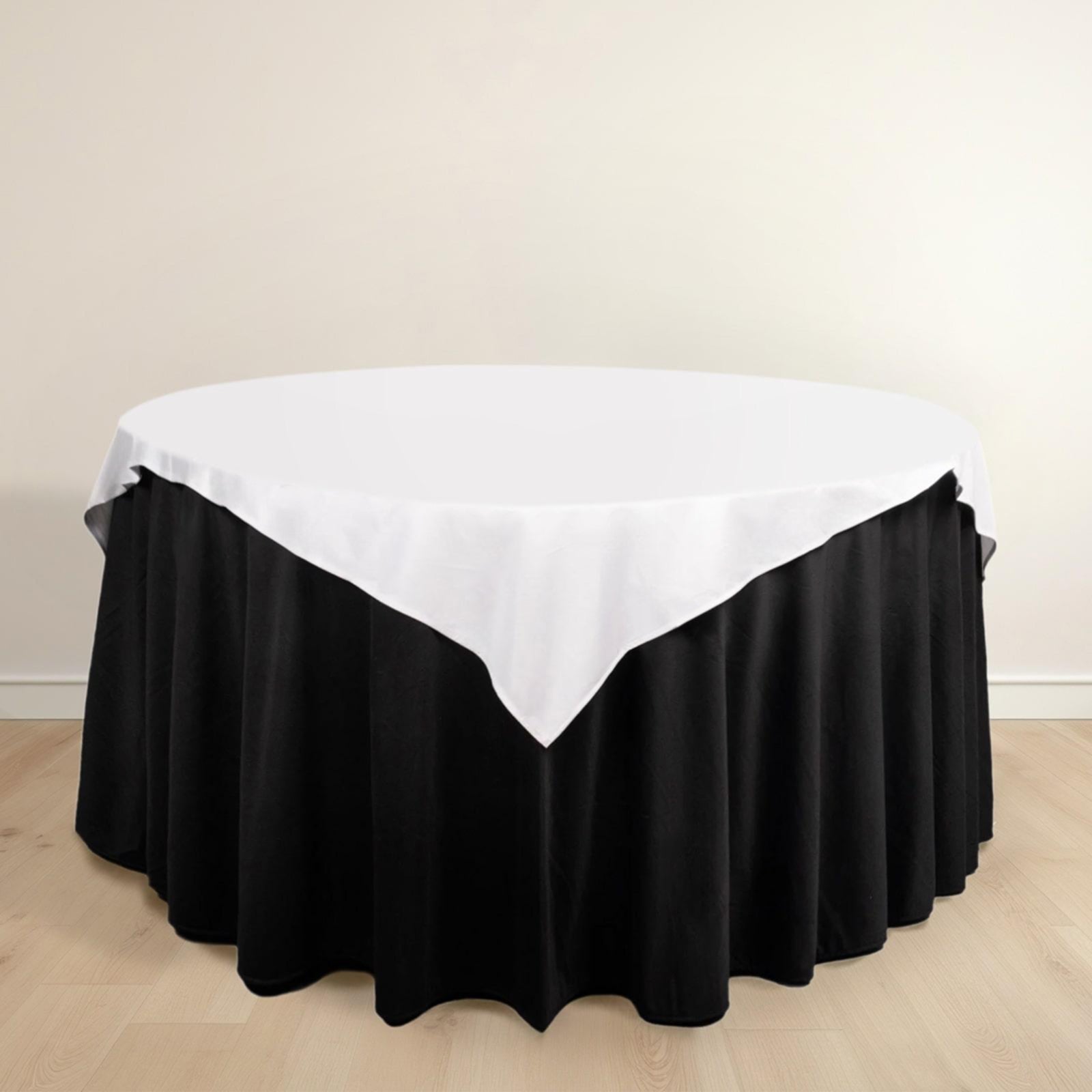 Scuba 54"x54" Table Overlay Square Tablecloth White - Wrinkle Free & Stain Resistant Table Cover - Bell Racket Store