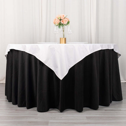 Scuba 54"x54" Table Overlay Square Tablecloth White - Wrinkle Free & Stain Resistant Table Cover - Bell Racket Store