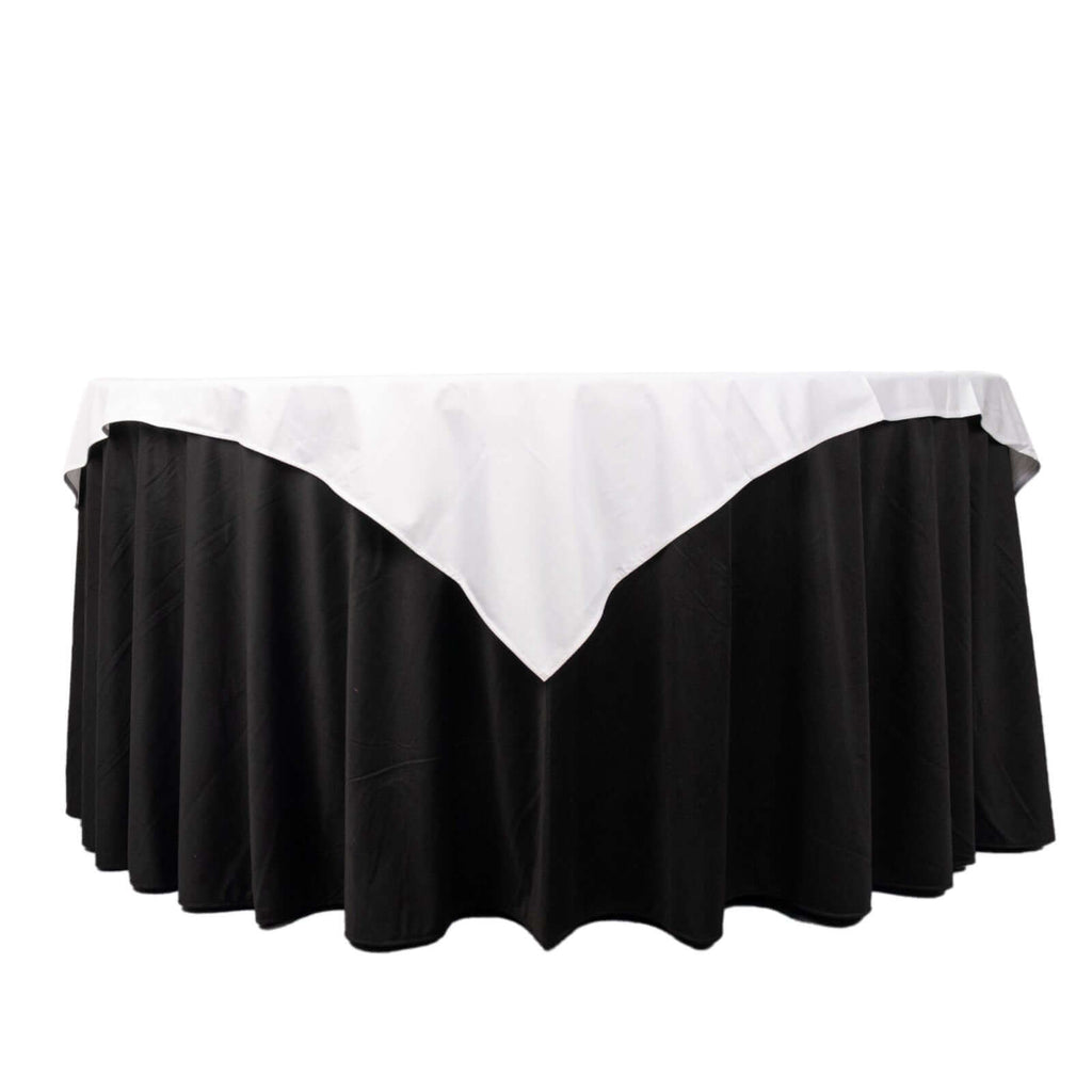 Scuba 54"x54" Table Overlay Square Tablecloth White - Wrinkle Free & Stain Resistant Table Cover - Bell Racket Store