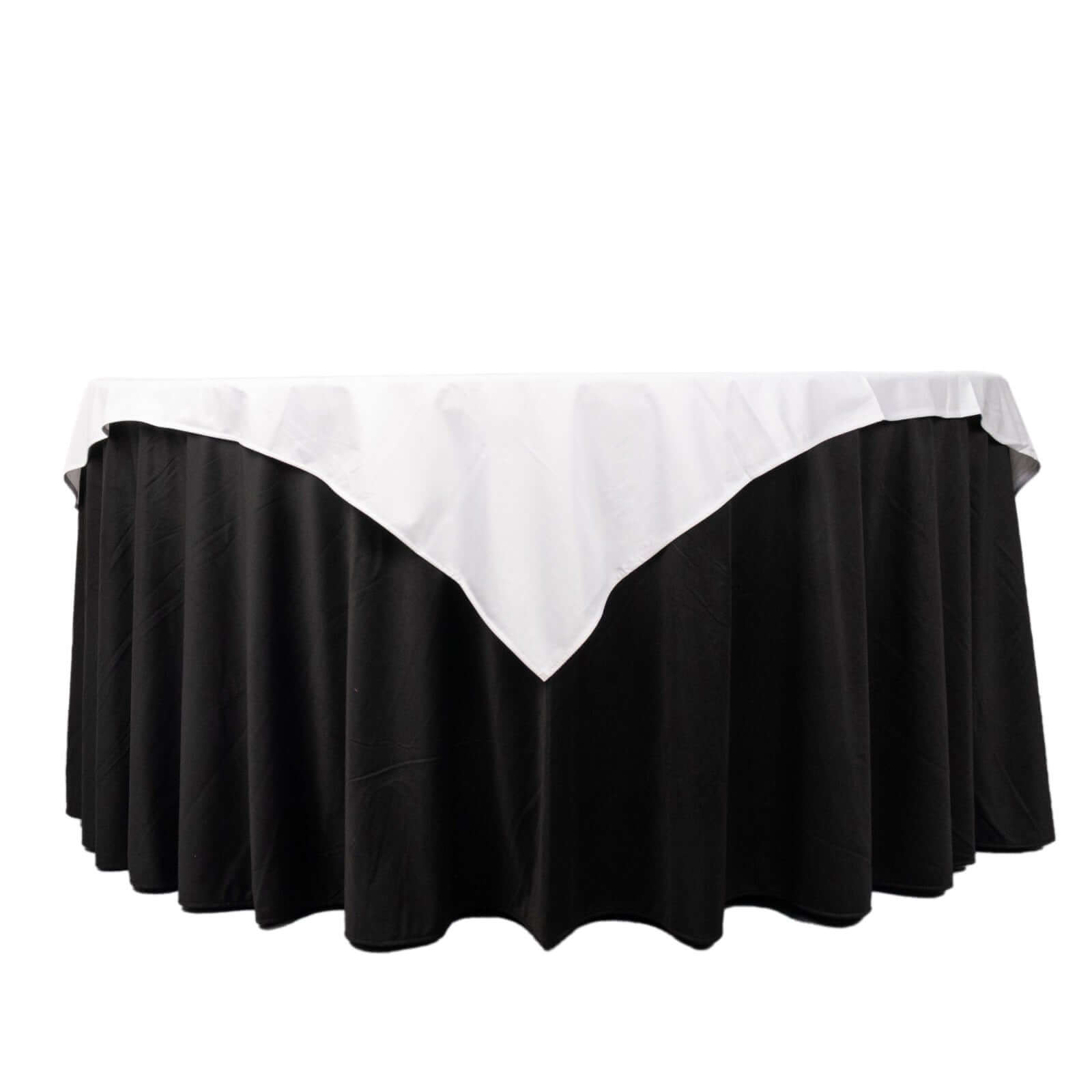 Scuba 54"x54" Table Overlay Square Tablecloth White - Wrinkle Free & Stain Resistant Table Cover - Bell Racket Store