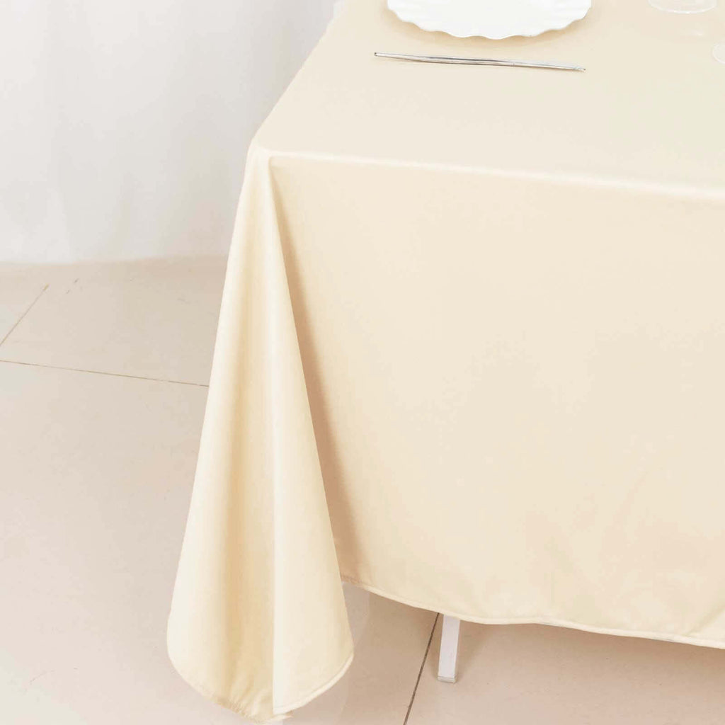 Scuba 70"x70" Table Overlay Square Tablecloth Beige - Wrinkle Free & Stain Resistant Table Cover - Bell Racket Store