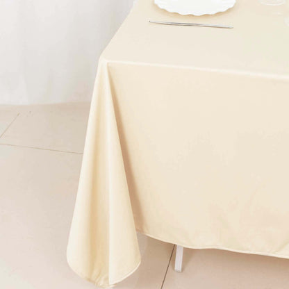 Scuba 70"x70" Table Overlay Square Tablecloth Beige - Wrinkle Free & Stain Resistant Table Cover - Bell Racket Store