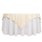 Scuba 70"x70" Table Overlay Square Tablecloth Beige - Wrinkle Free & Stain Resistant Table Cover - Bell Racket Store