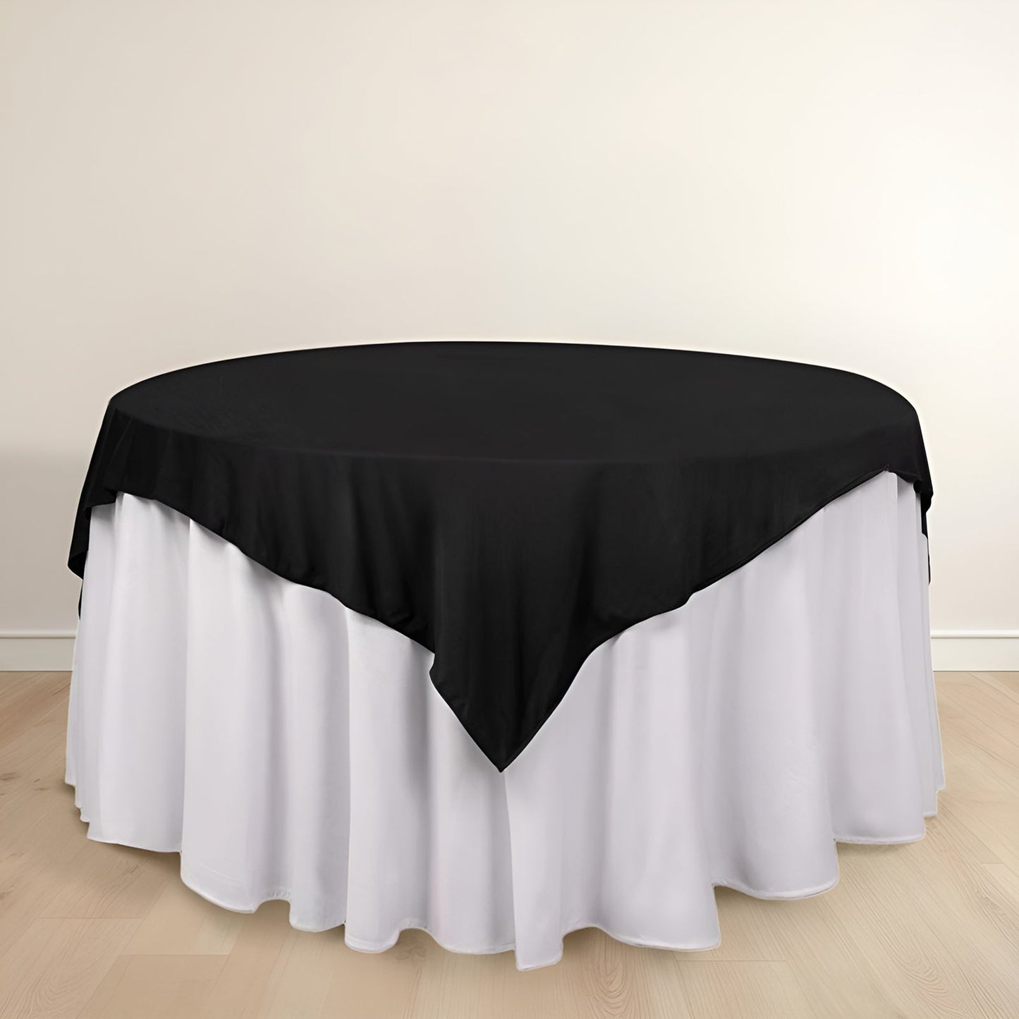 Scuba 70"x70" Table Overlay Square Tablecloth Black - Wrinkle Free & Stain Resistant Table Cover - Bell Racket Store
