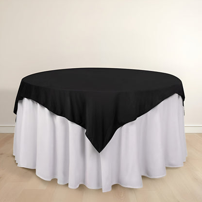Scuba 70"x70" Table Overlay Square Tablecloth Black - Wrinkle Free & Stain Resistant Table Cover - Bell Racket Store