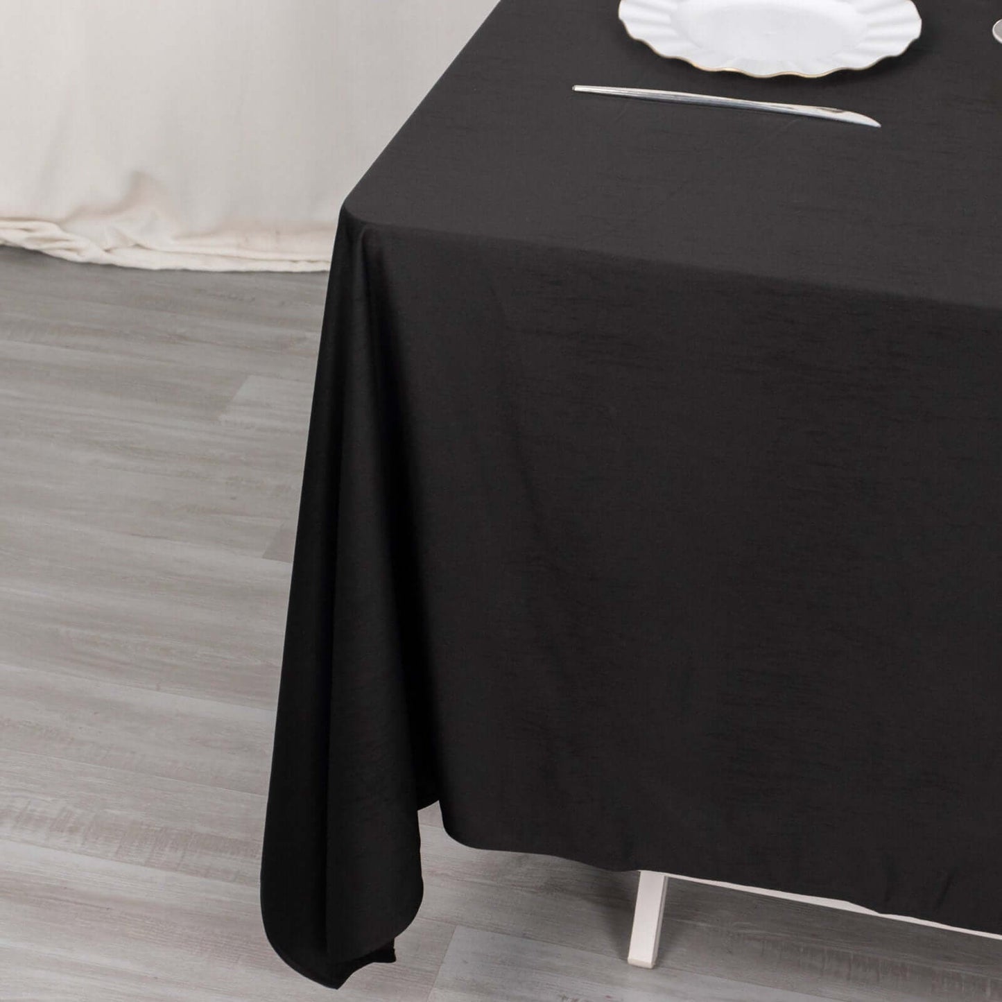 Scuba 70"x70" Table Overlay Square Tablecloth Black - Wrinkle Free & Stain Resistant Table Cover - Bell Racket Store