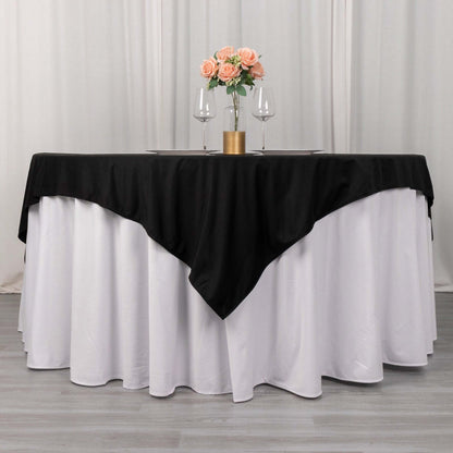 Scuba 70"x70" Table Overlay Square Tablecloth Black - Wrinkle Free & Stain Resistant Table Cover - Bell Racket Store