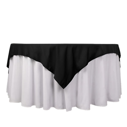 Scuba 70"x70" Table Overlay Square Tablecloth Black - Wrinkle Free & Stain Resistant Table Cover - Bell Racket Store