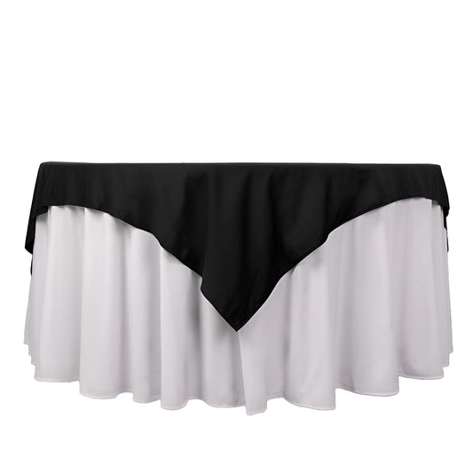 Scuba 70"x70" Table Overlay Square Tablecloth Black - Wrinkle Free & Stain Resistant Table Cover - Bell Racket Store
