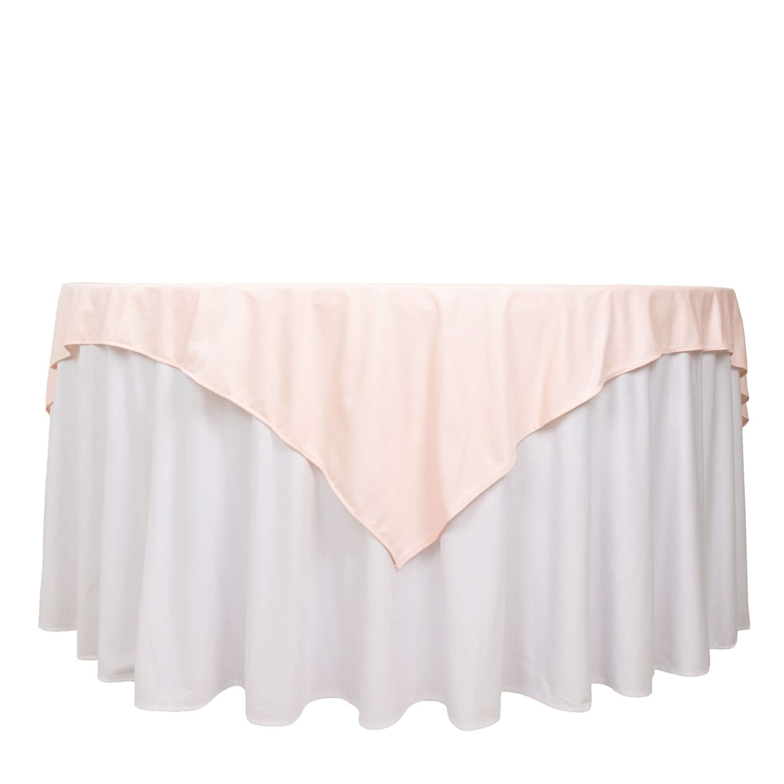 Scuba 70"x70" Table Overlay Square Tablecloth Blush - Wrinkle Free & Stain Resistant Table Cover - Bell Racket Store