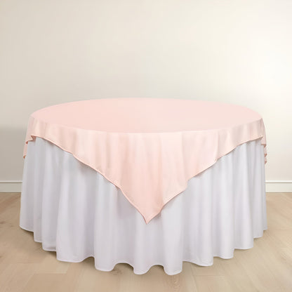 Scuba 70"x70" Table Overlay Square Tablecloth Blush - Wrinkle Free & Stain Resistant Table Cover - Bell Racket Store