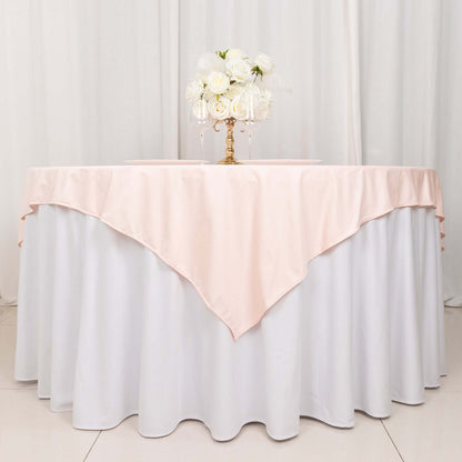 Scuba 70"x70" Table Overlay Square Tablecloth Blush - Wrinkle Free & Stain Resistant Table Cover - Bell Racket Store