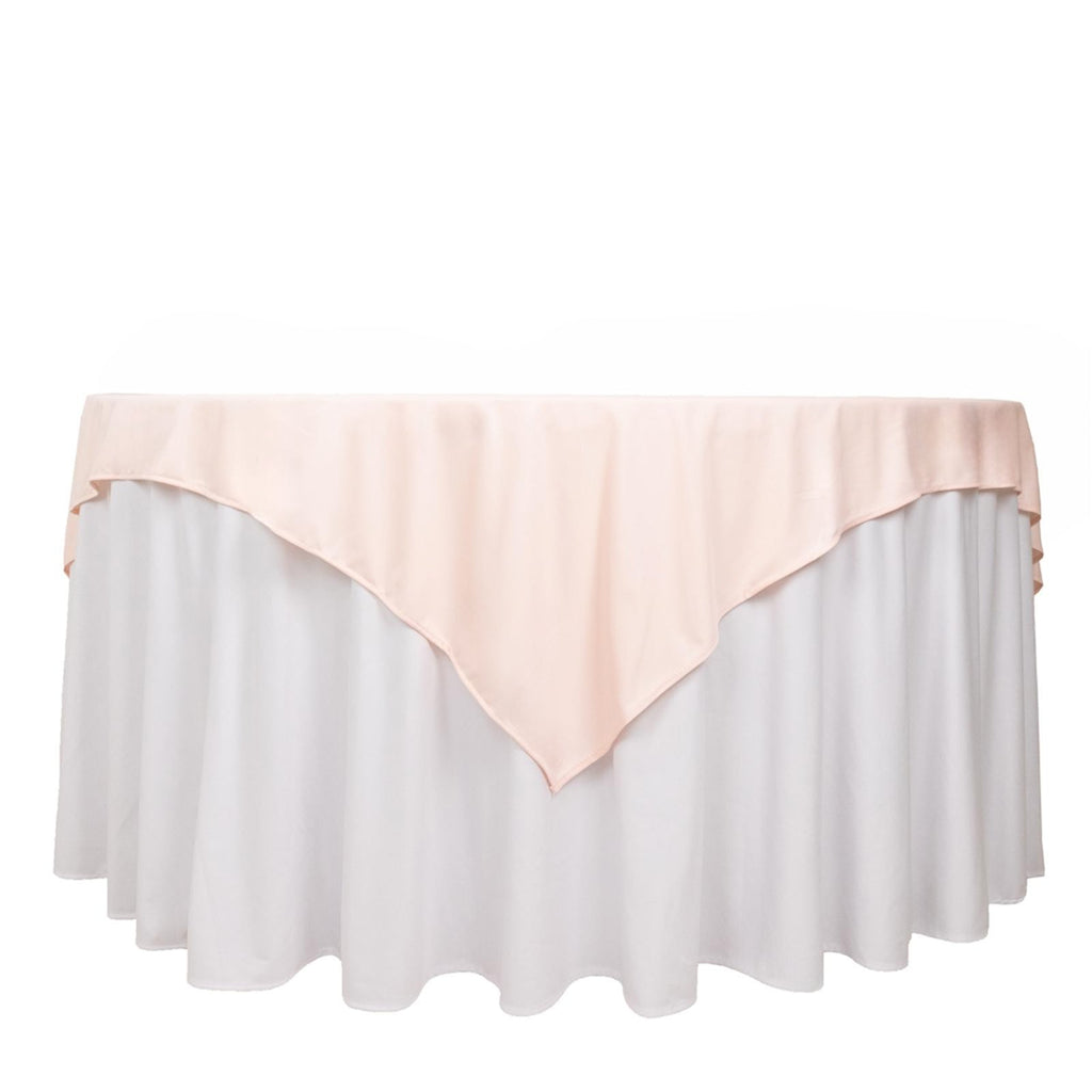 Scuba 70"x70" Table Overlay Square Tablecloth Blush - Wrinkle Free & Stain Resistant Table Cover - Bell Racket Store